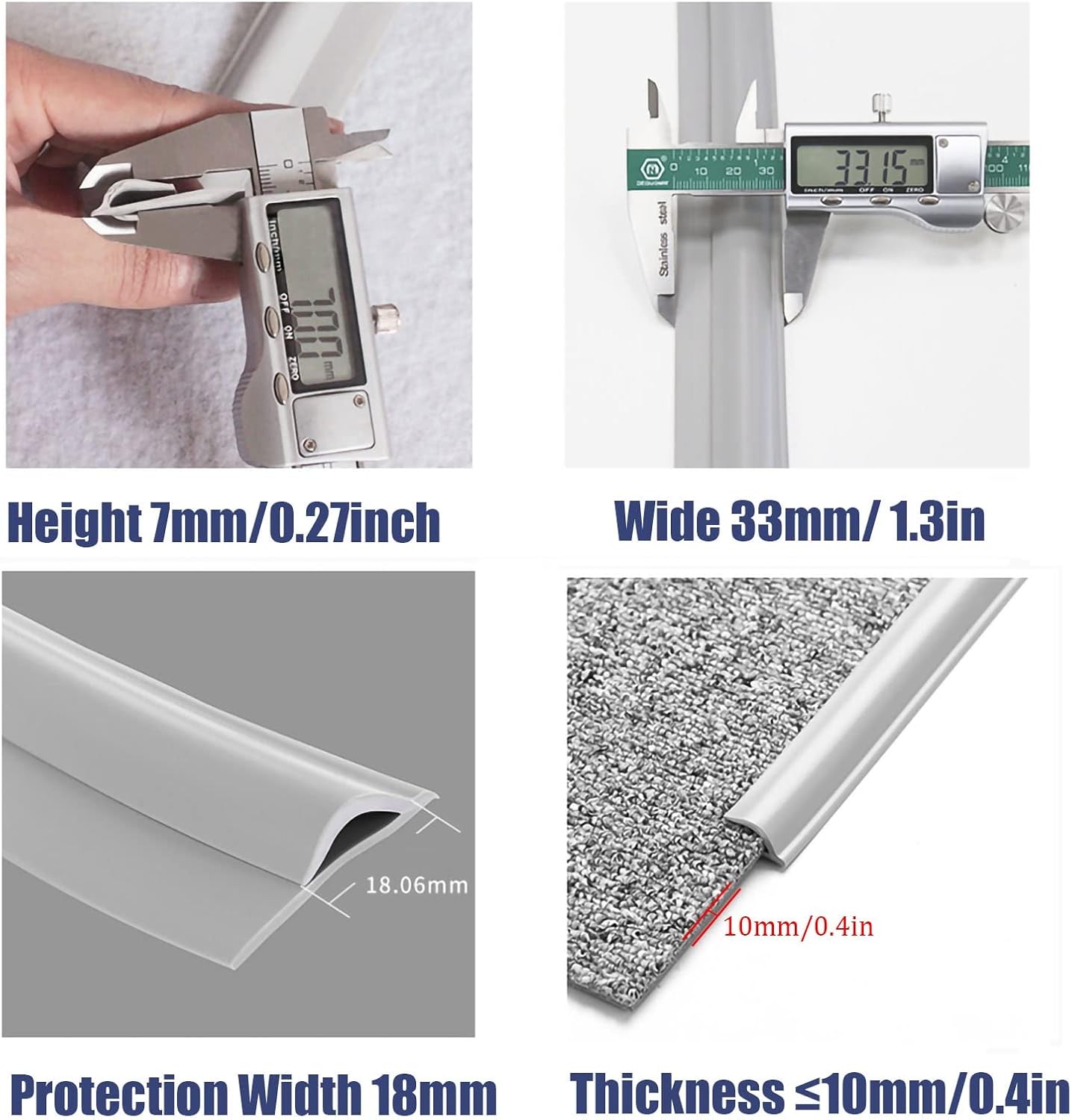 LZMZMQ Floor Transition for Rug Edging, PVC Carpet Reducer Strips Trim, Floor Divider Strip for Carpet to Tile/Tile to Carpet, Long 1m 5m 10m 15m 20m 25m 30m 35m 40m(Red,3ft/1m)