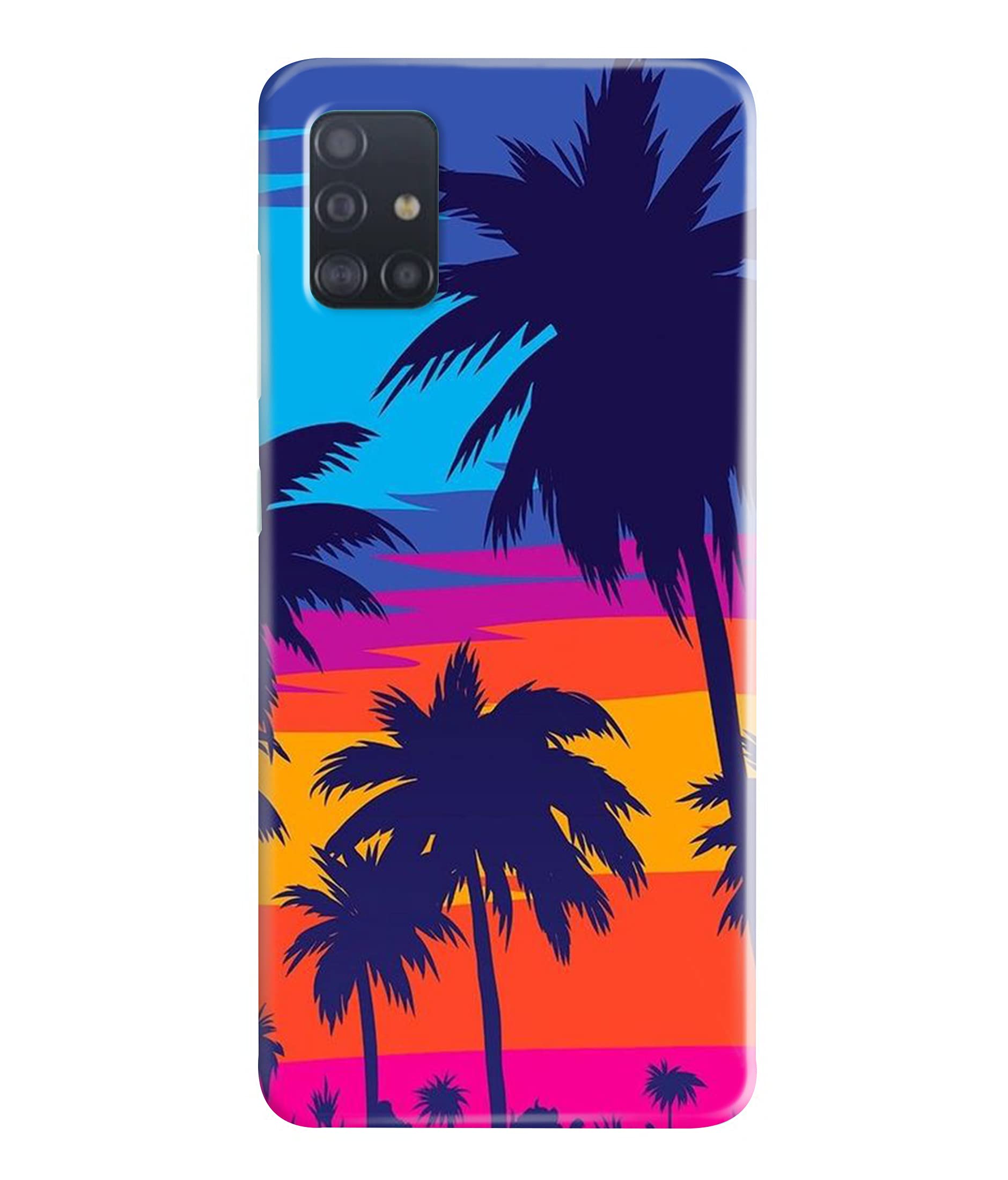 Silence Printed Coconut Trees Nightmare Print Designer Mobile Phone Case Cover for Samsung Galaxy M31S -Protective Smartphone Cover