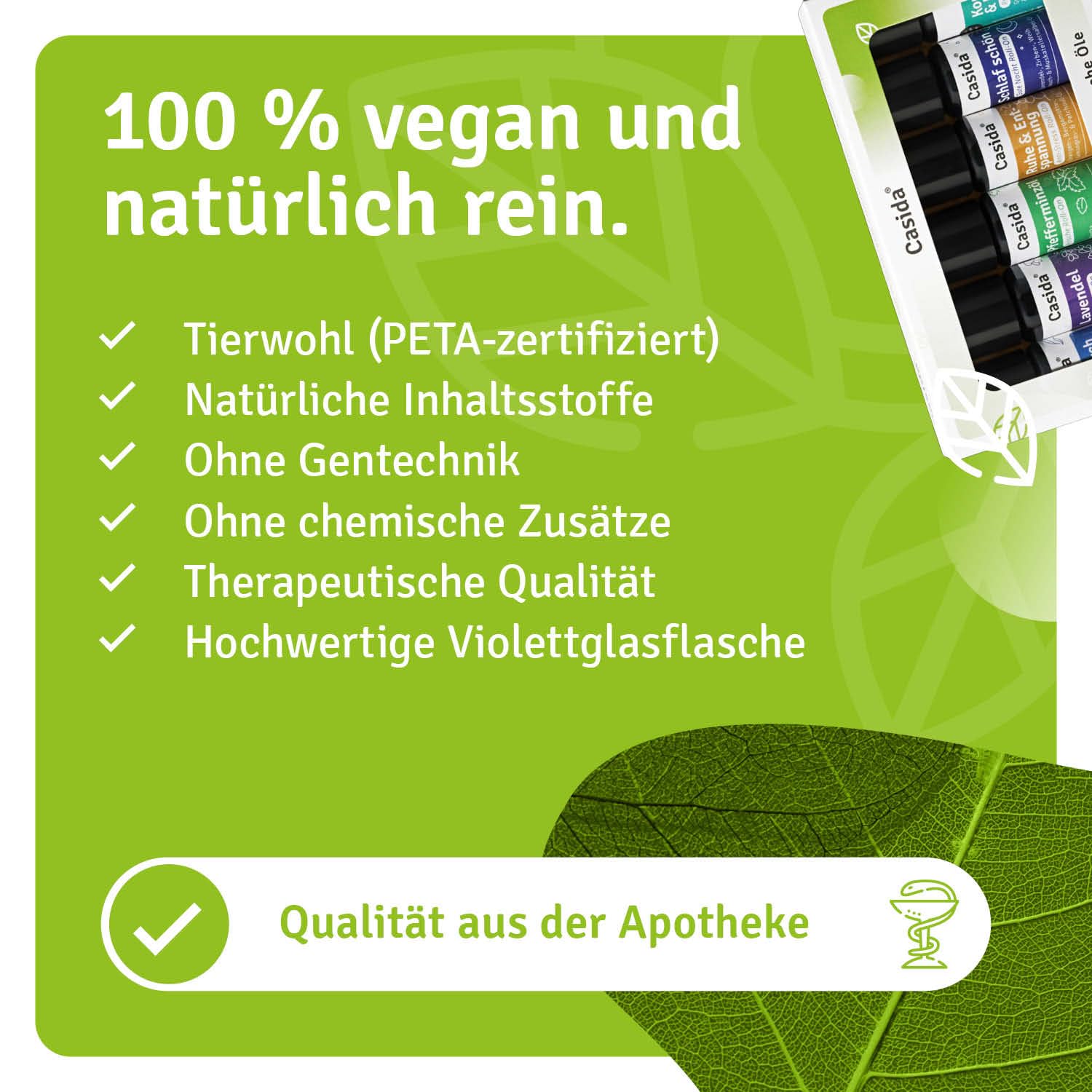 Casida Roll On Top 6 Set - 6 Duft Roll Ons mit naturreinen ätherischen Öle - verdünnt mit Kokosöl- Duftöl, Aromaöl- ideal für Aromatherapie und unterwegs - 6x10ml