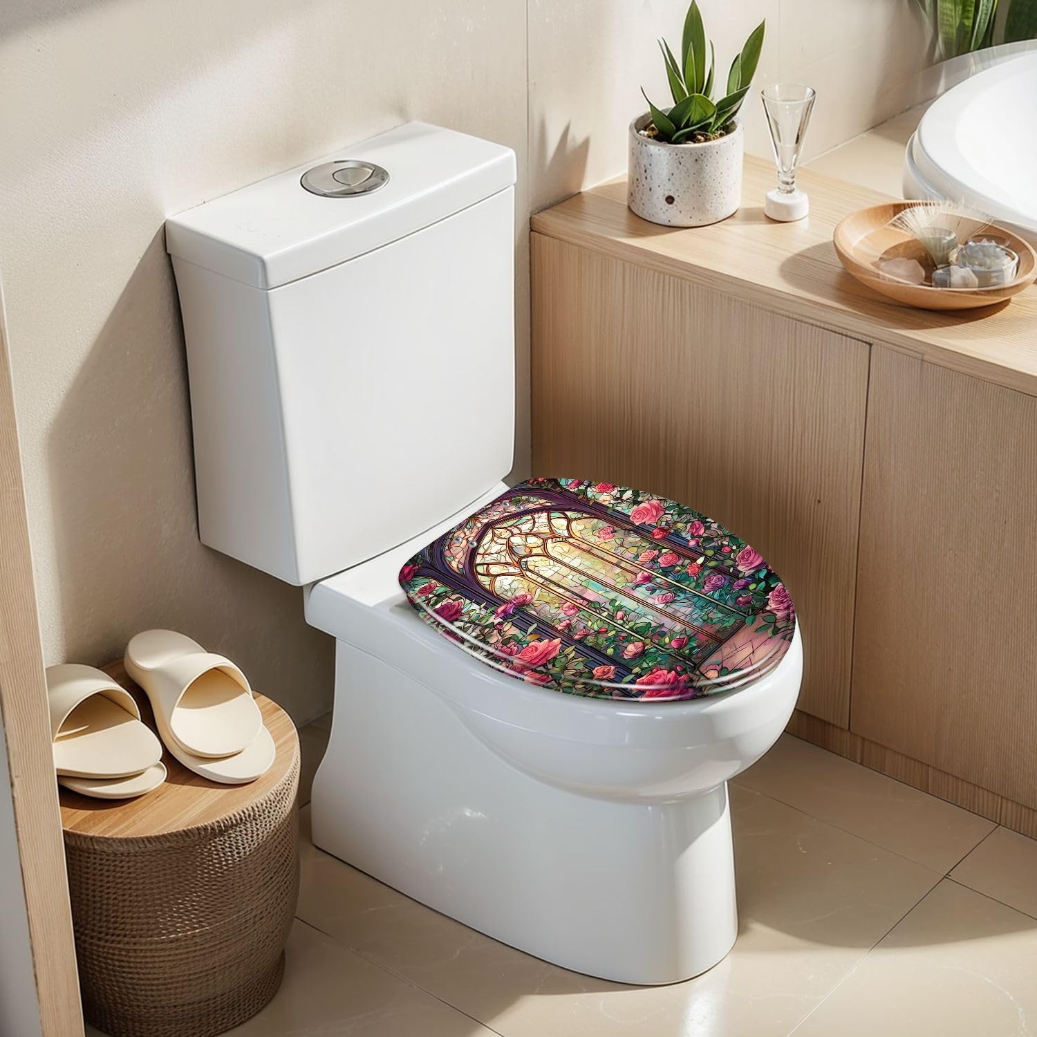 Verlängerter Toilettensitz mit Absenkautomatik für die Nutzung im