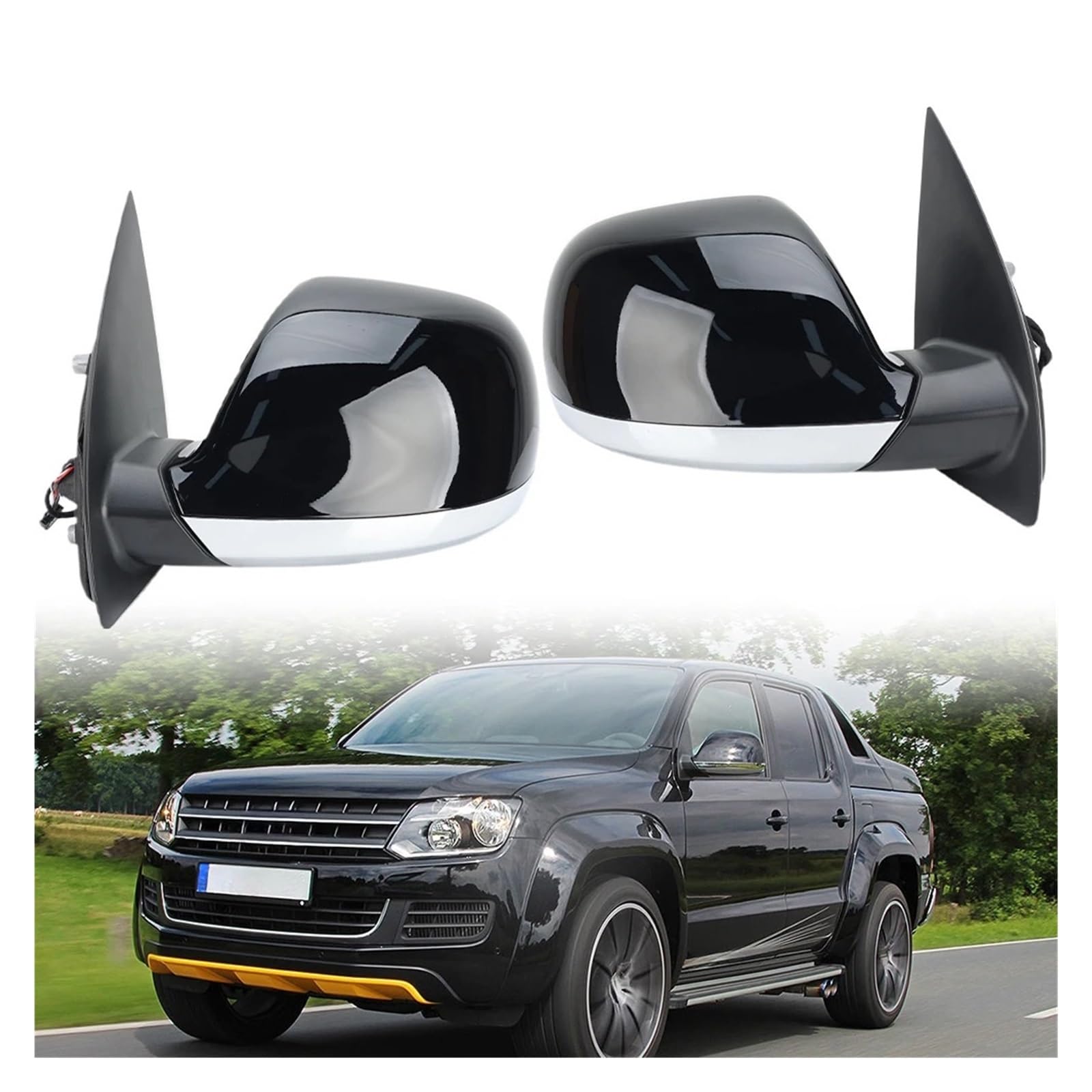 5 Pins Rearview Mirror Assembly Compatible With VW Amarok 2013-2023 Manual Folding 10 Holes Interface Side Mirror Car — view 2