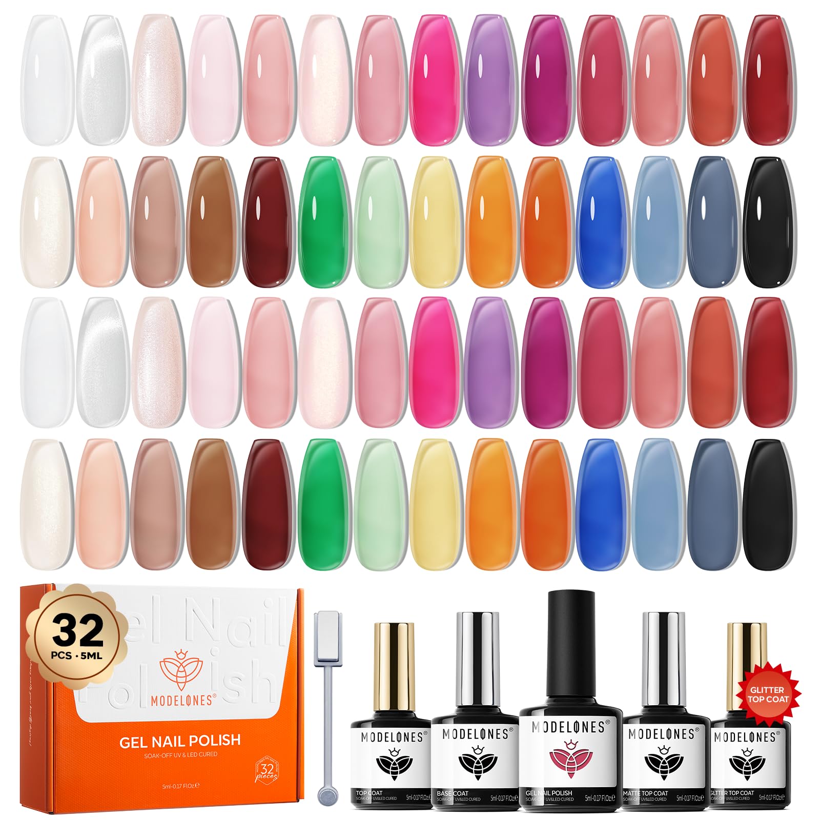 modelones 32 Pcs Gel Nail Polish Set