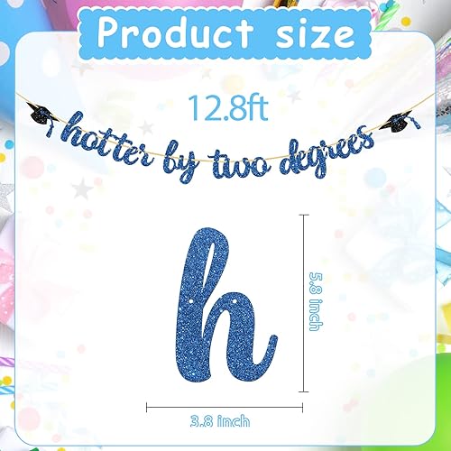 Miniatura 2 de Halodete Pancarta de Hotter By Two Degrees  Clase of 2023 Garland Bunting  Decoración de fiesta de graduación de la universidad de secundaria  Azul
