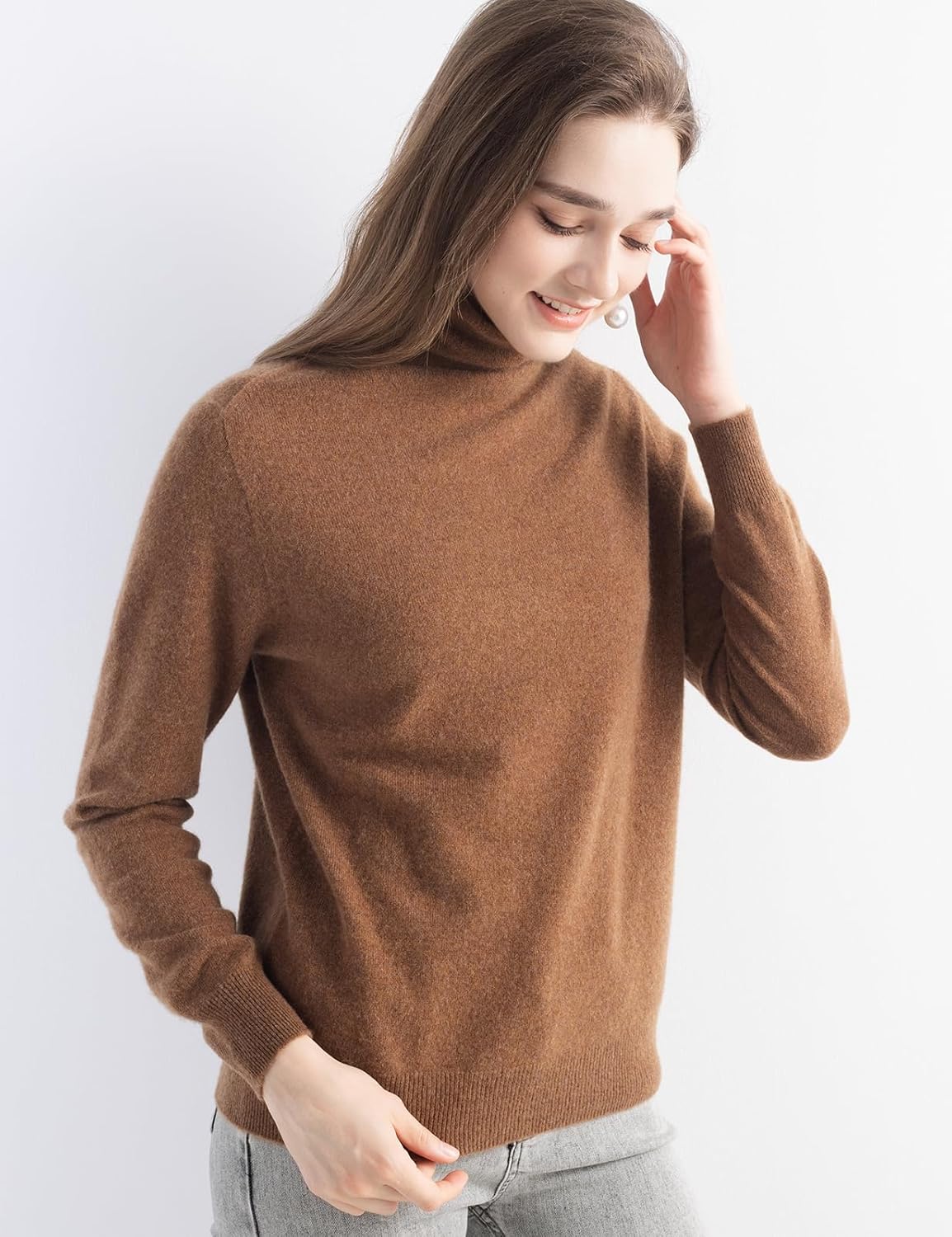 Chanyarn 100% Pure Cashmere Women's Sweater Turtleneck Long Sleeve Warm Soft 2025 Fall Winter Knit Pullover - Image 2