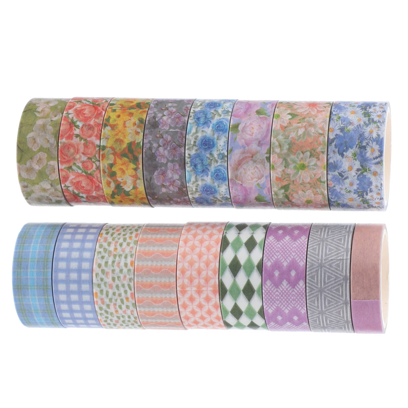NUOBESTY 51 Nastro Adesivo Decorativo Carta Washi Con Motivi Floreali Confezione Per Scrapbooking e Fai Da Te e Riposizionabile Per Decorare Diari e Regali Speciali