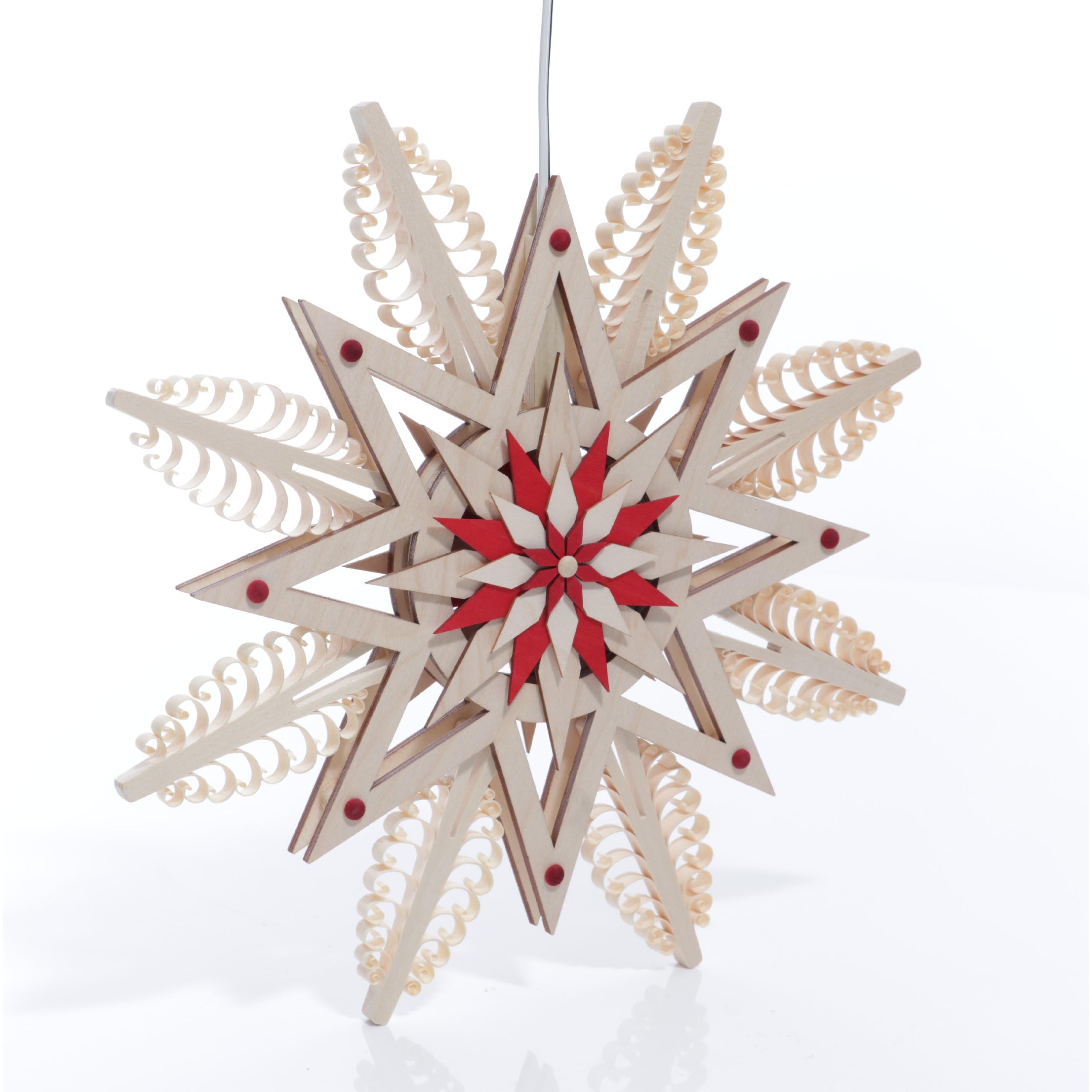 Adorno para árbol de Navidad LED rojo de 27 cm para crear un salón mágico
