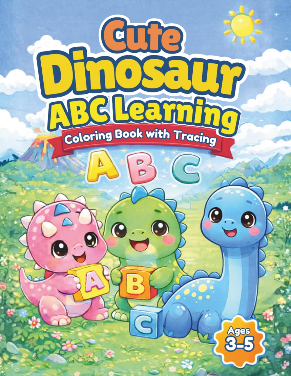 Dinosaur ABC Coloring Book with Tracing for Kids Ages 3–5: Learn Letters with Cute Kawaii Dinosaurs | Alphabet Coloring and Tracing Activity Book for Toddlers and Preschoolers (Lil Wombat Dino World)