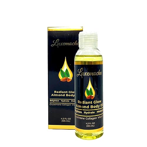 Aceite corporal iluminador para la piel, con colágeno, glutatión, aceite de almendras y vitamina E, unifica el tono de la piel, reduce las líneas