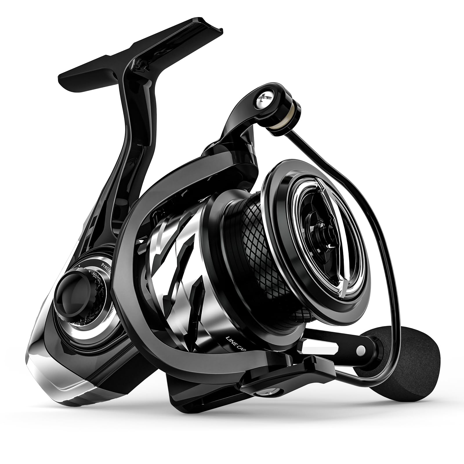 Ashconfish AKLS Spinning Reel,Full Aluminum Body with Carbon Fiber Rotor, 6.0:1 High Speed Gear Ratio, Shallow Spool for Finesse Long Casting, Precision CNC Aluminum Gear Fishing Reel for Bass Trout
