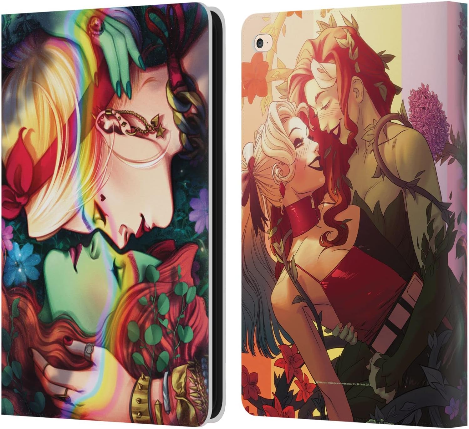 Head Case Designs Officially Licensed Batman DC Comics Poison Ivy & Harley Quinn Gotham City Sirens Leather Wallet Case Compatible with Apple iPad Air 2 (2014)