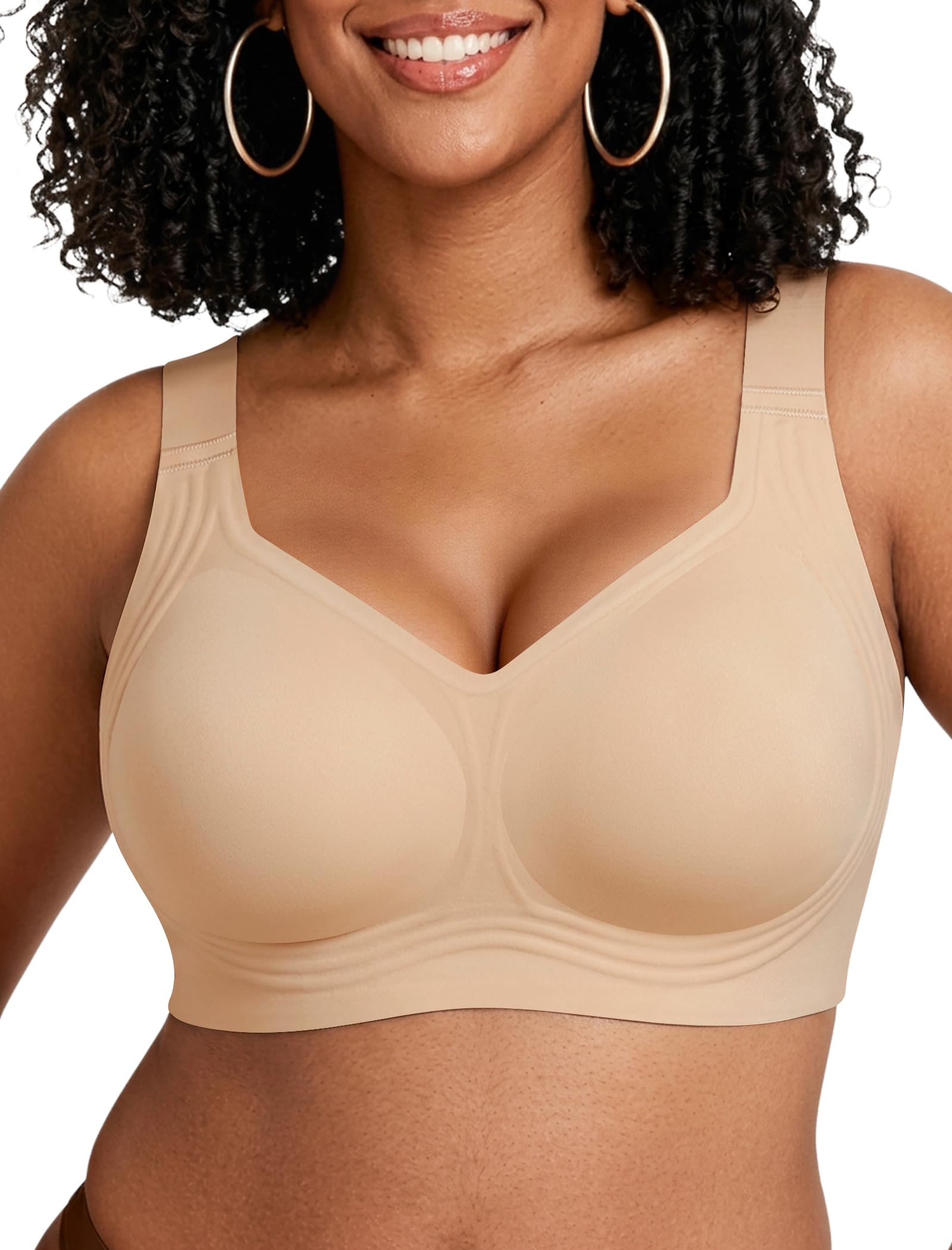 Jelly Wireless Bra for Women Plus Size Full Coverage Minimizer