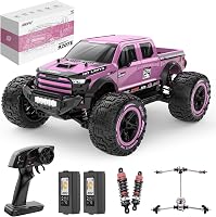 DEERC 1:10 4X4 RC Monster Truck 48km/h Rózsaszín Terepjáró 2 Akkumulátor 1