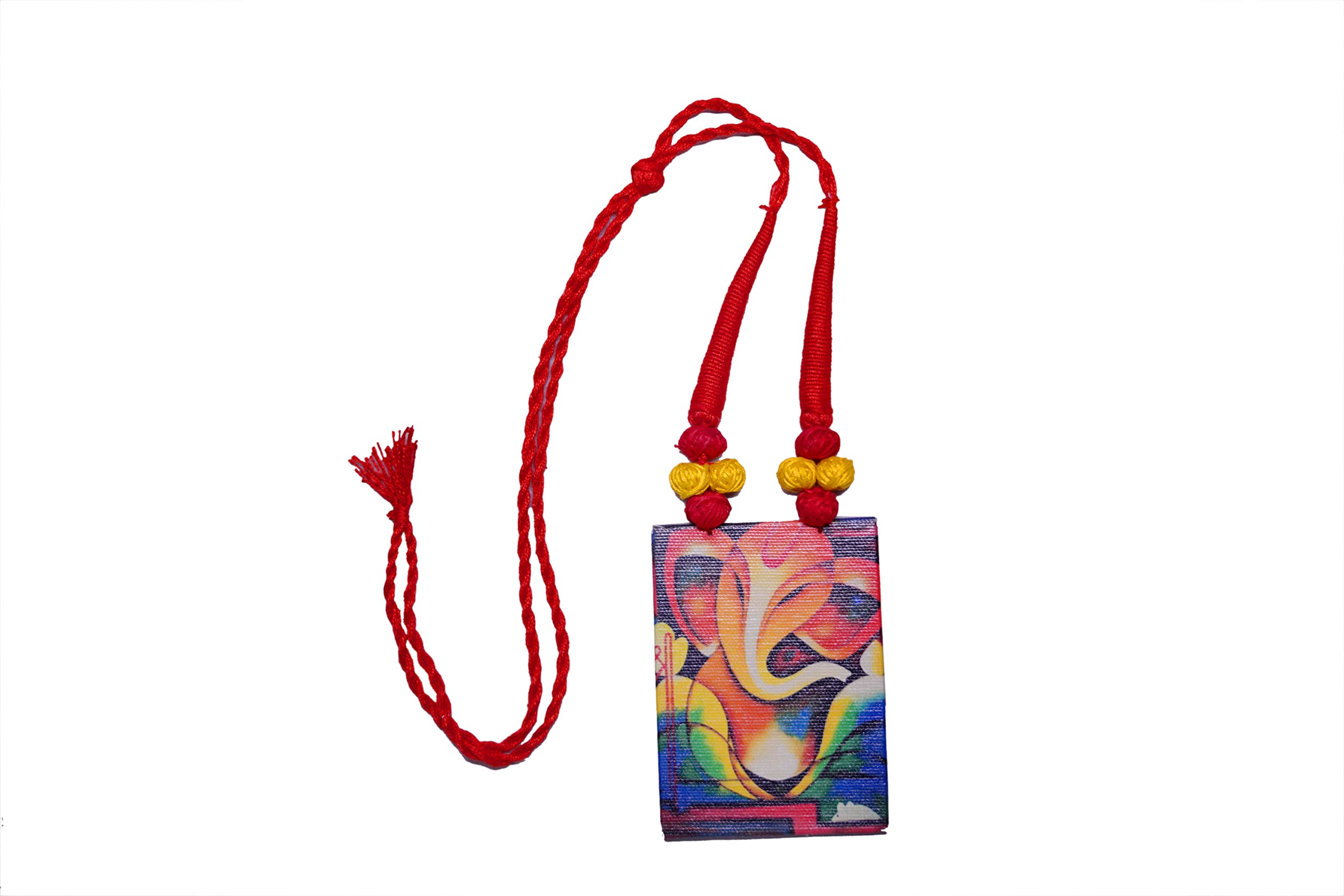 R3 CreationHandicraft Canvas Painting Digital Style Ganesh Ji Printed Necklace and Ear Ring Set Jewellery for Women and Girls (Color Multi,Size:Free)