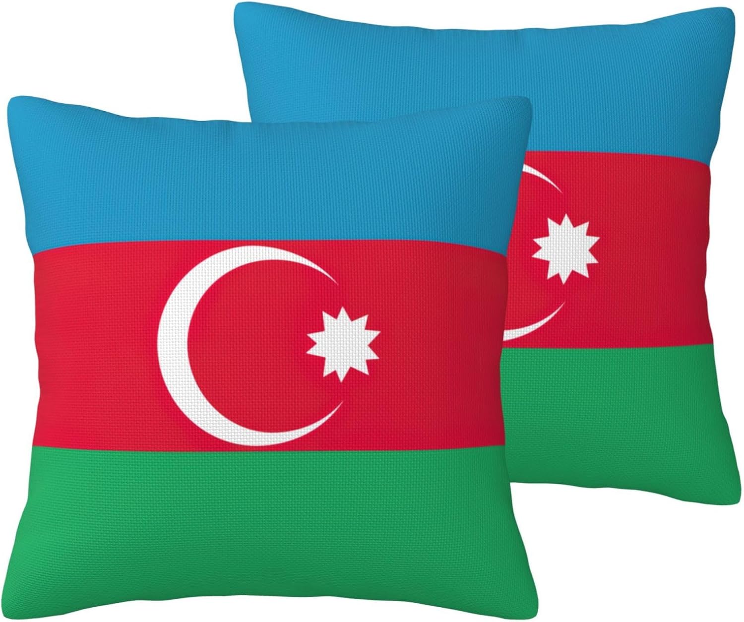 Flag of Azerbaijan Imitation Linen Pillowcase -2 Sets, Fashionable Home Decoration, Used for Sofas, Gardens, beds