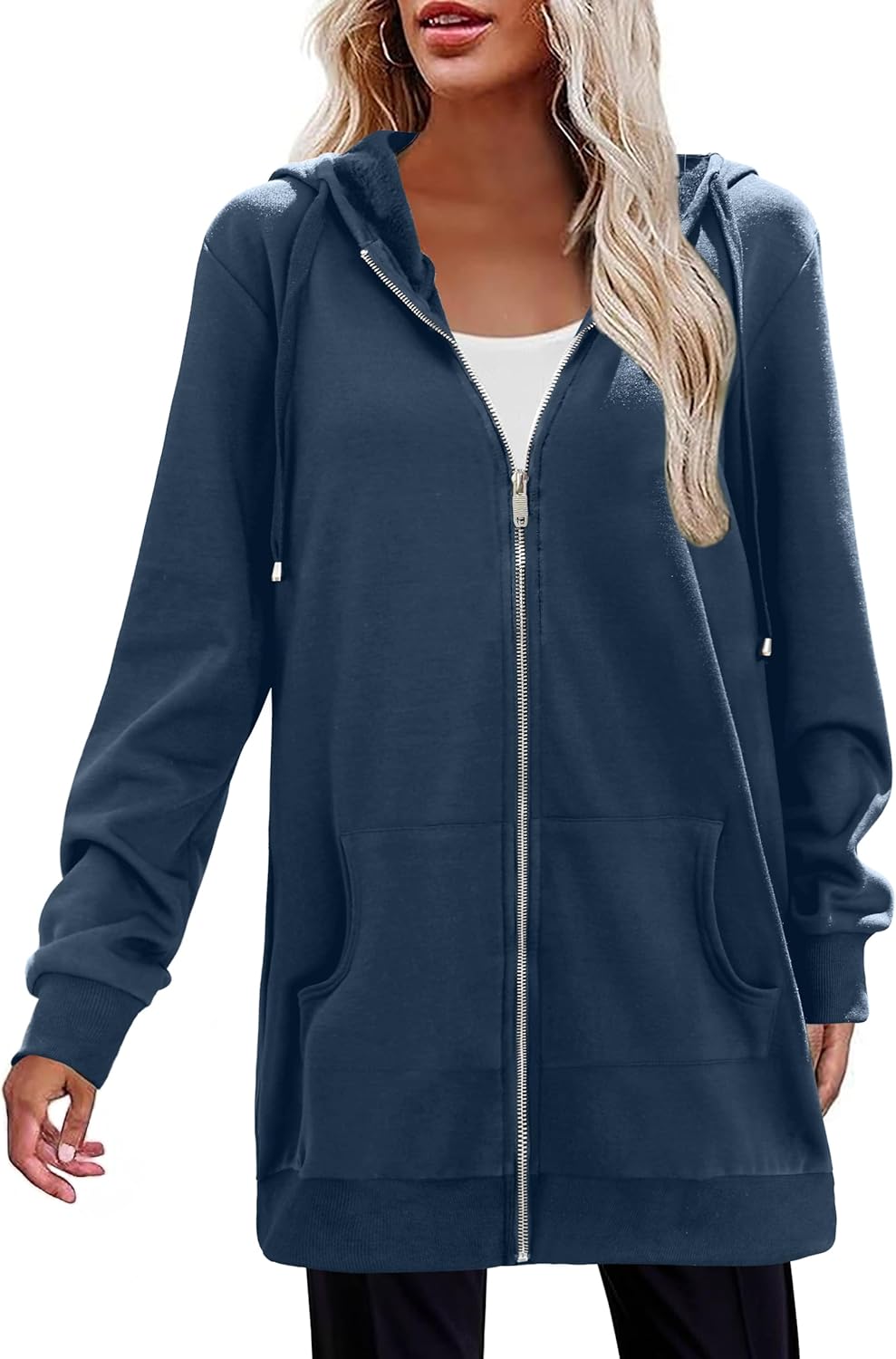 Zeagoo Women's Zip Up Hoodies Long Tunic Sweatshirts Oversized Fleece Casual Long Sleeve 2026 Fall Hoodie Jacket Coat