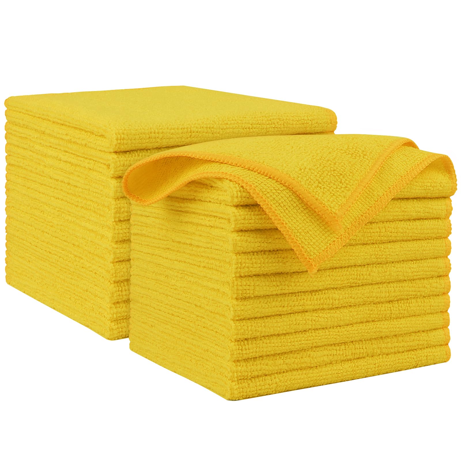 AIDEA Microfiber Cleaning Cloth-20PK, Microfiber Towels for Cars, 12"×12" | Premium Car Cloths, Dusting Cloth Cleaning Rags, Cleaning Towels for SUVs, House, Kitchen, Window, Cleaning Supplies, Yellow