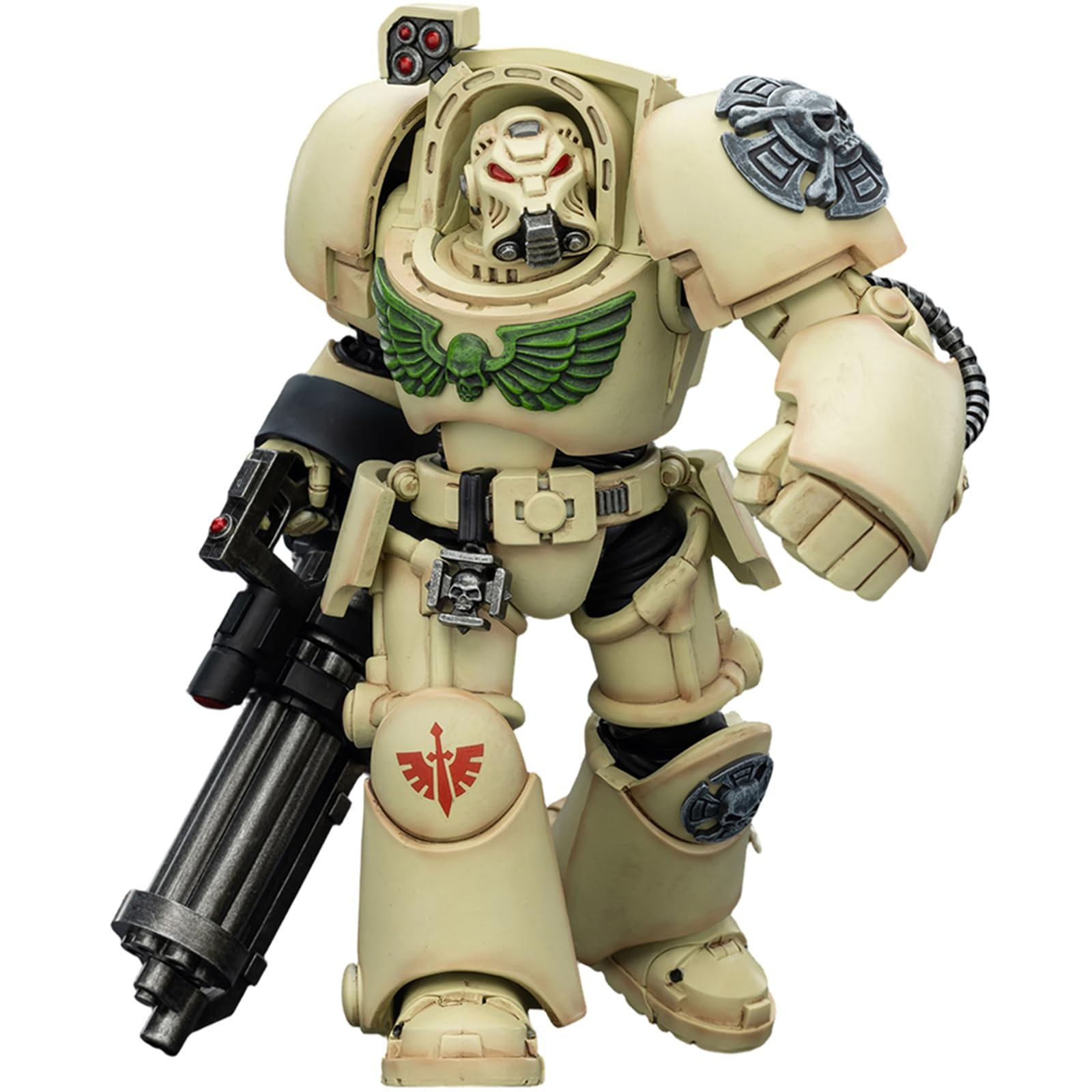 JOYTOY Warhammer 40k Dark Angels Deathwing Terminator 3 with Power Fist and Assault Cannon 1/18 Action Figure Collect And Display Model