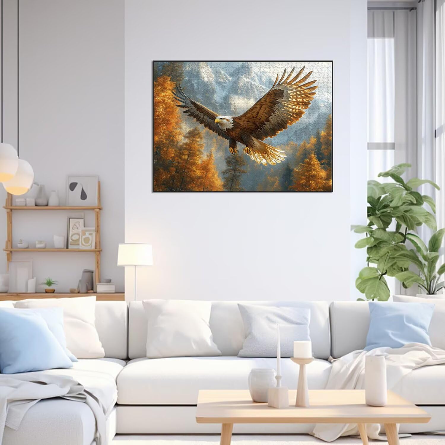Puzzle 1500 sztuk orzeł trudne drewniane puzzle, n-409 | Niemożliwe wyzwanie, inteligentna gra zręcznościowa, gry logiczne dla całej rodziny, zaśnieżone góry