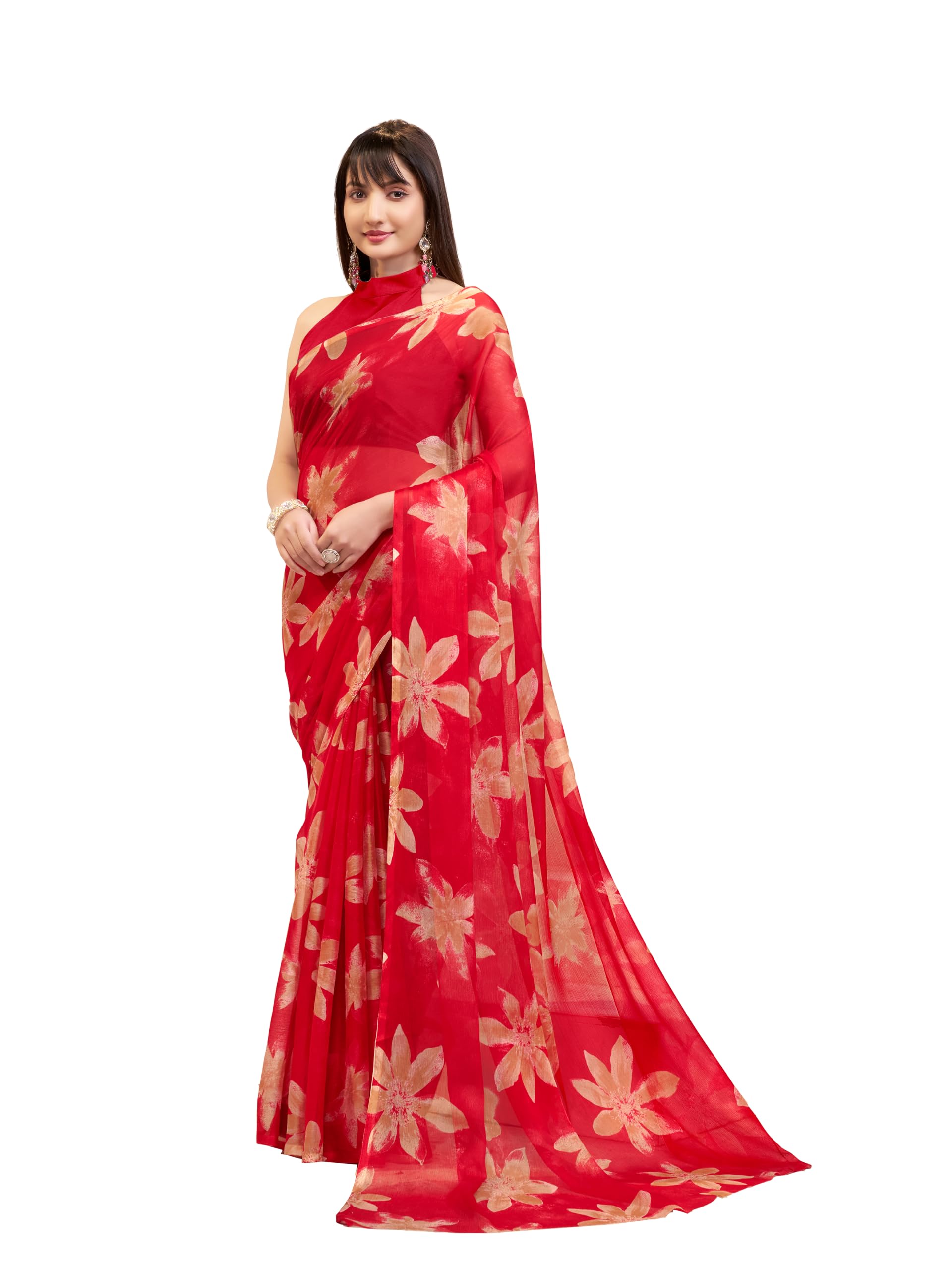 Garden VareliFloral Print Nara Chiffon Saree 59599