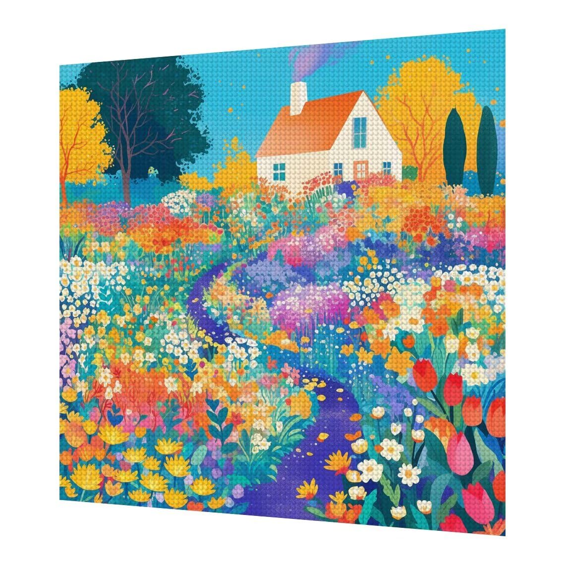 Diament Malarstwo Dom Diamentowa Sztuka Ogród Rysunek Diamentowy Obraz Diamentowy Obraz Pełny Zestaw Dorosłych 5D DIY Puzzle Ścieg Krzyżowy Mozaika Szkło Malowanie, Dekoracja Ściany Domu 60x80 cm