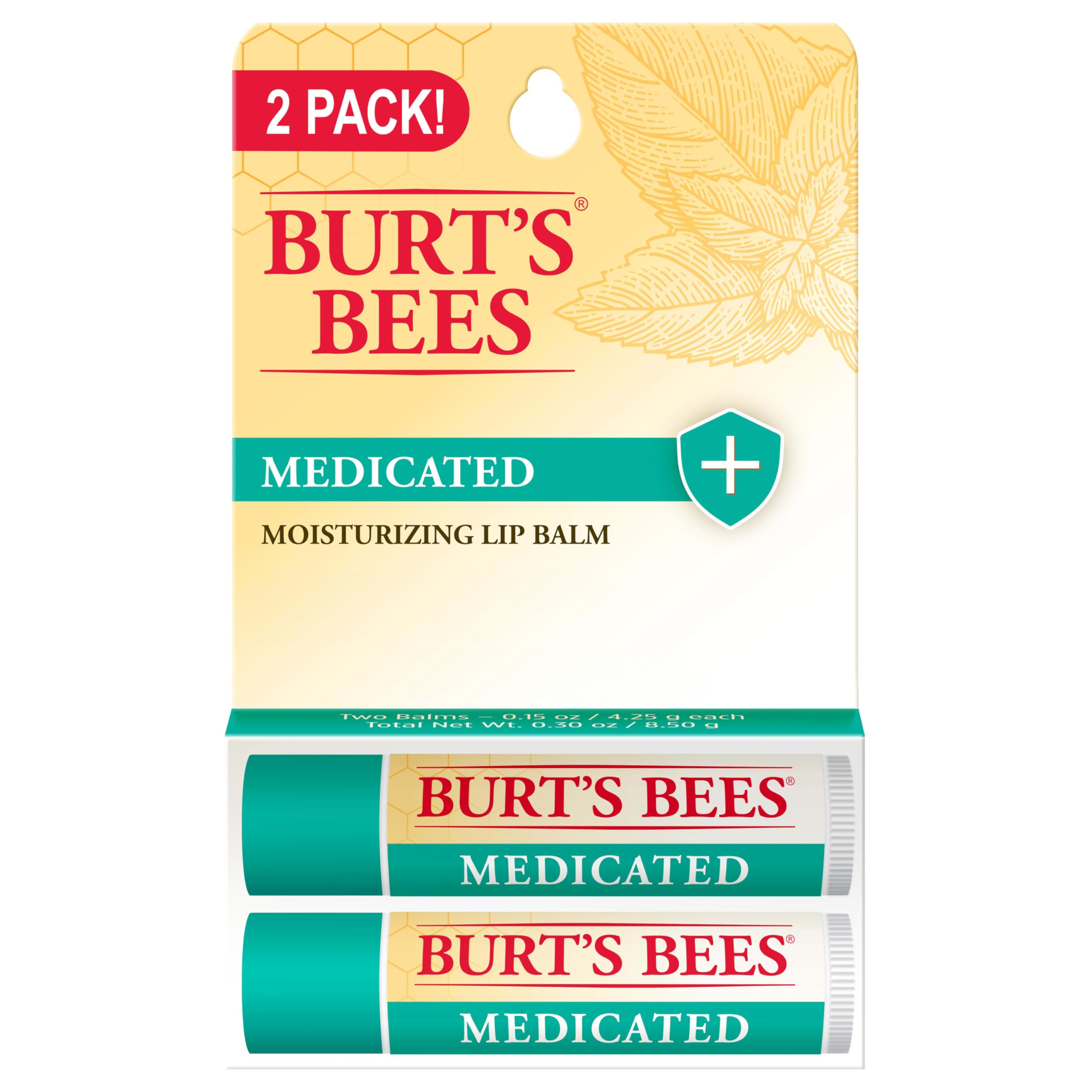 Burt's Bees 100% Natural Medicated Moisturizing Lip Balm with