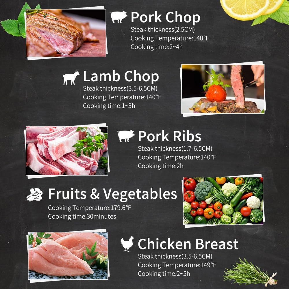 DUEBEL 2-in-1 Sous Vide Cooker and Container, Sous Vide Precision Cooker, Suvie Cooking Machine, Temperature Controlling Constant Temperature Water Bath for Sous Vide Steak/Chicken/Fish