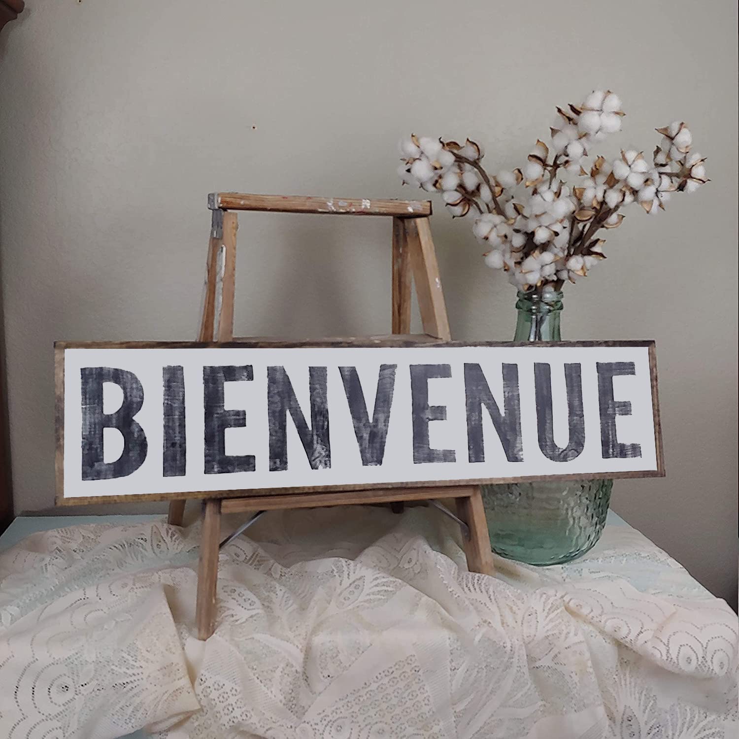 JinGoo French Welcome Sign Bienvenue Sign Rustic French Decor French Country Decor Tin signSign with Quotes Tin signSaying Sign 16x6 Inch