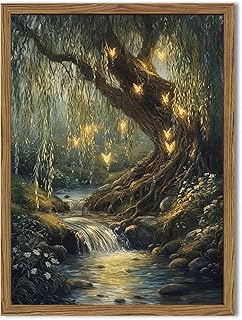 Vintage Forest Fairy Wall Art Whimsical Cottagecore Tree Fairy Wall Deco...