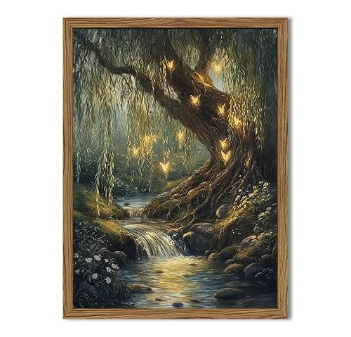 Vintage Forest Fairy Wall Art Whimsical Cottagecore Tree Fairy Wall