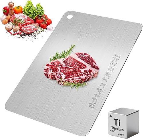 Tabla de corte Katuchef de titanio, 2026 nueva tabla de corte 100% pura de titanio para cocina, tabla de cortar doble cara Titan Cut Pro, apta para