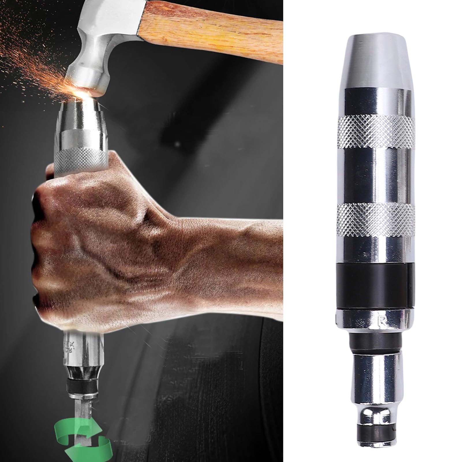 CRV legierter Stahl, 18-teiliges 1/2-Zoll-Handschlagschrauber-Set, umkehrbarer manueller Schraubendreher mit Bits zum Entfernen verrosteter Befestigungselemente, hartnäckiger