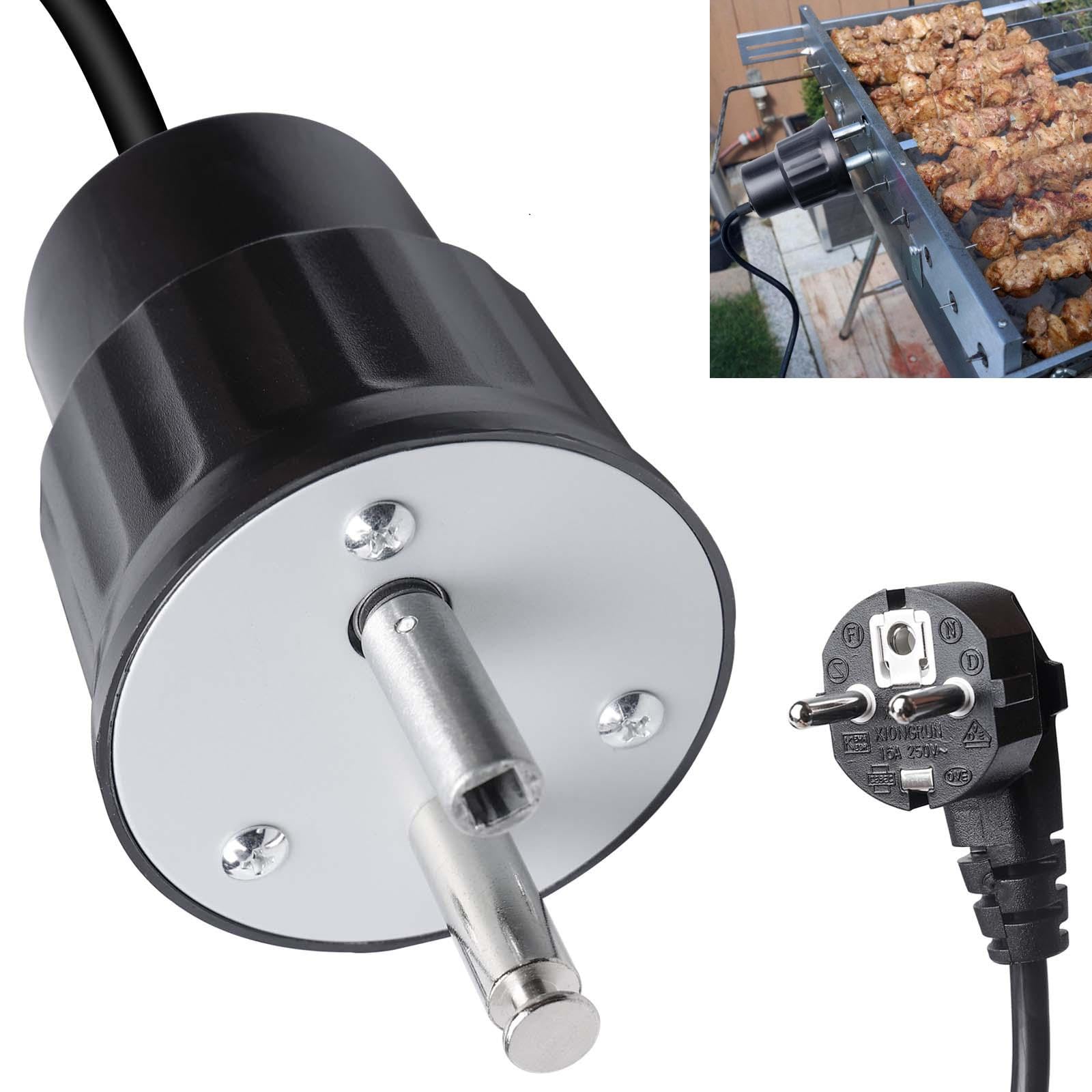 GOMETY Moteur de Gril, Moteur électrique pour Barbecue, Moteur Rotatif pour Barbecue extérieur, 220 V-240 V CC, pour rôtisserie, rôtissoire, tournebroche, Accessoires pour Grils électriques