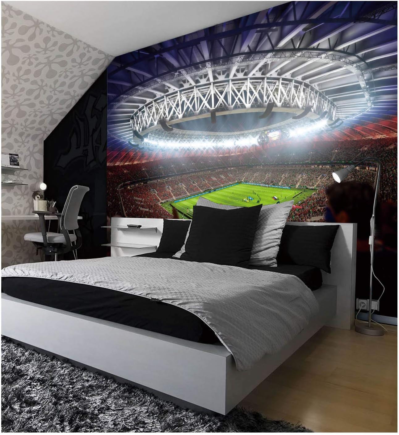 Football Stadium Pitch Sport Wall Mural Photo Wallpaper Kids Game Home Decoration wall Covering 315x25cm