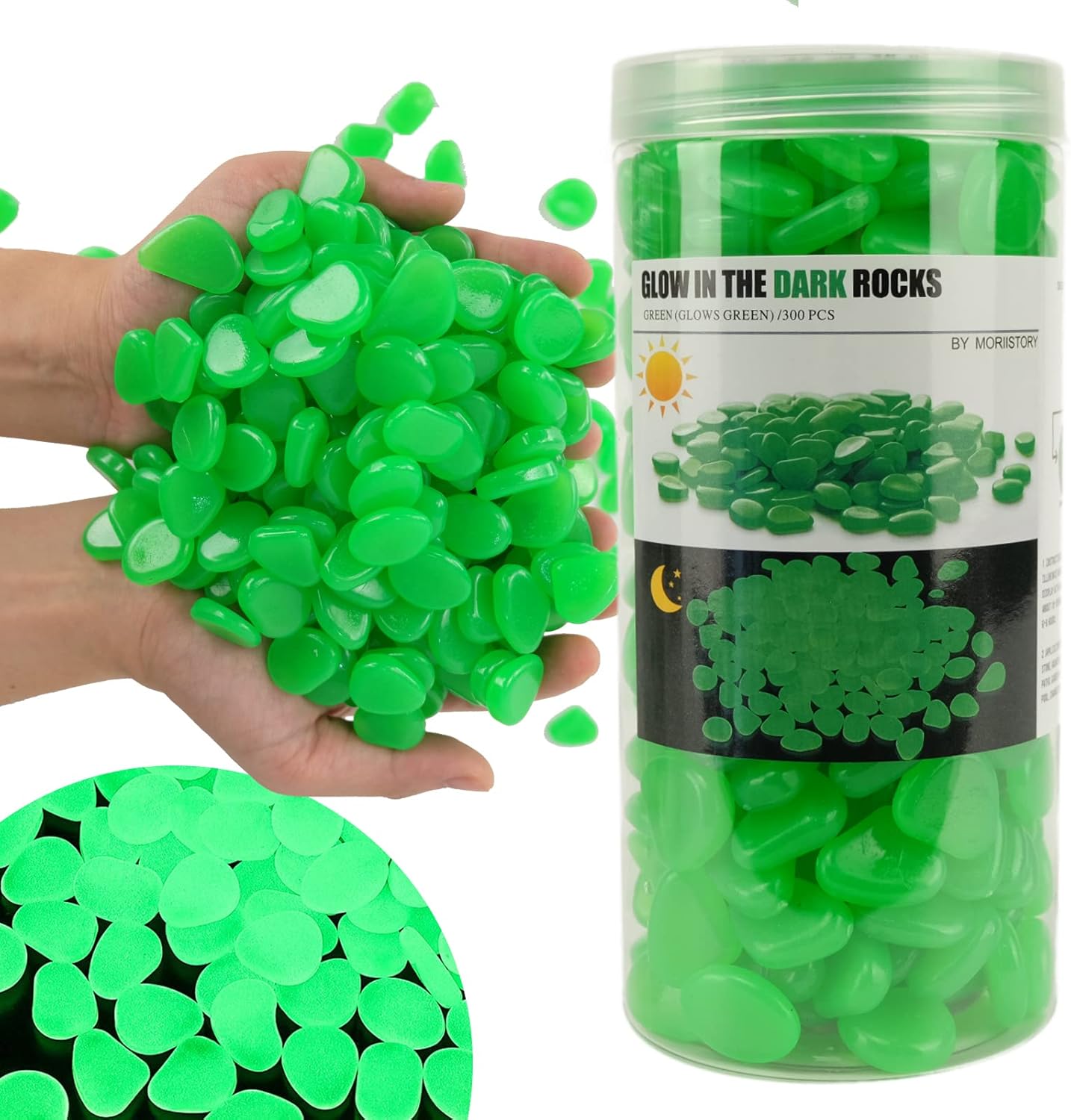 MoriiStory Glow in The Dark Rocks, Fish Tank Rocks Glow