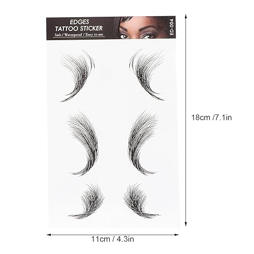 Miniatura 3 de FILFEEL Pegatinas para bordes de cabello, tatuajes temporales de moda, bordes para cabello, bricolaje de larga duración, calcomanía de línea capilar