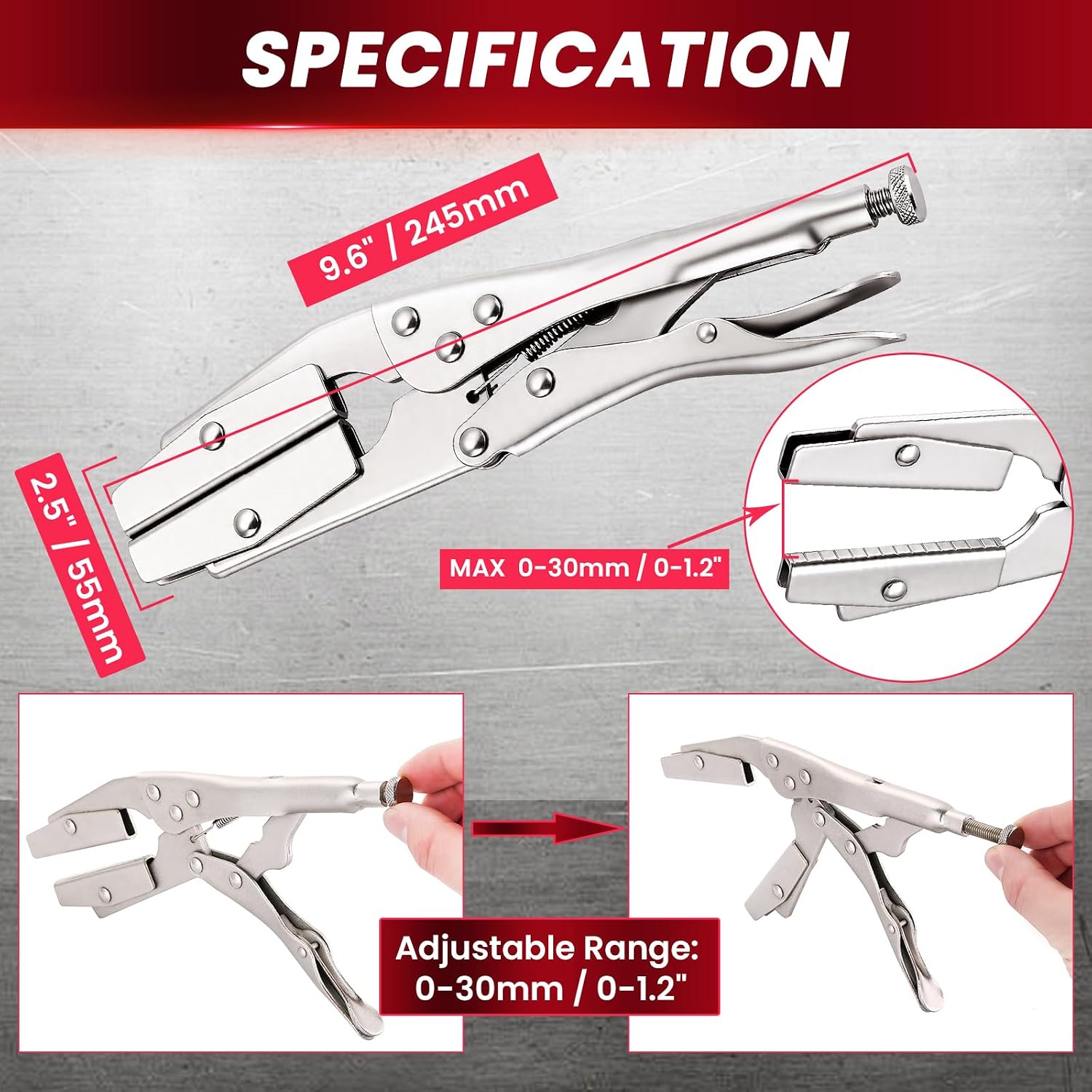 10 Inch Hose Pinch Off Pliers Set, Adjustable Hose Clamp, 2 Pack | Heavy duty Radiator Hose Clamp, Parallel Automotive Clamp Hose Pliers for Fuel Line, Coolant, Vacuum Lines
