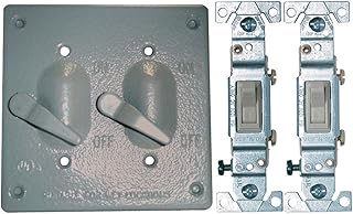 Sigma Electric Square Metal 2 gang Toggle Switch and Cover For Wet Locations