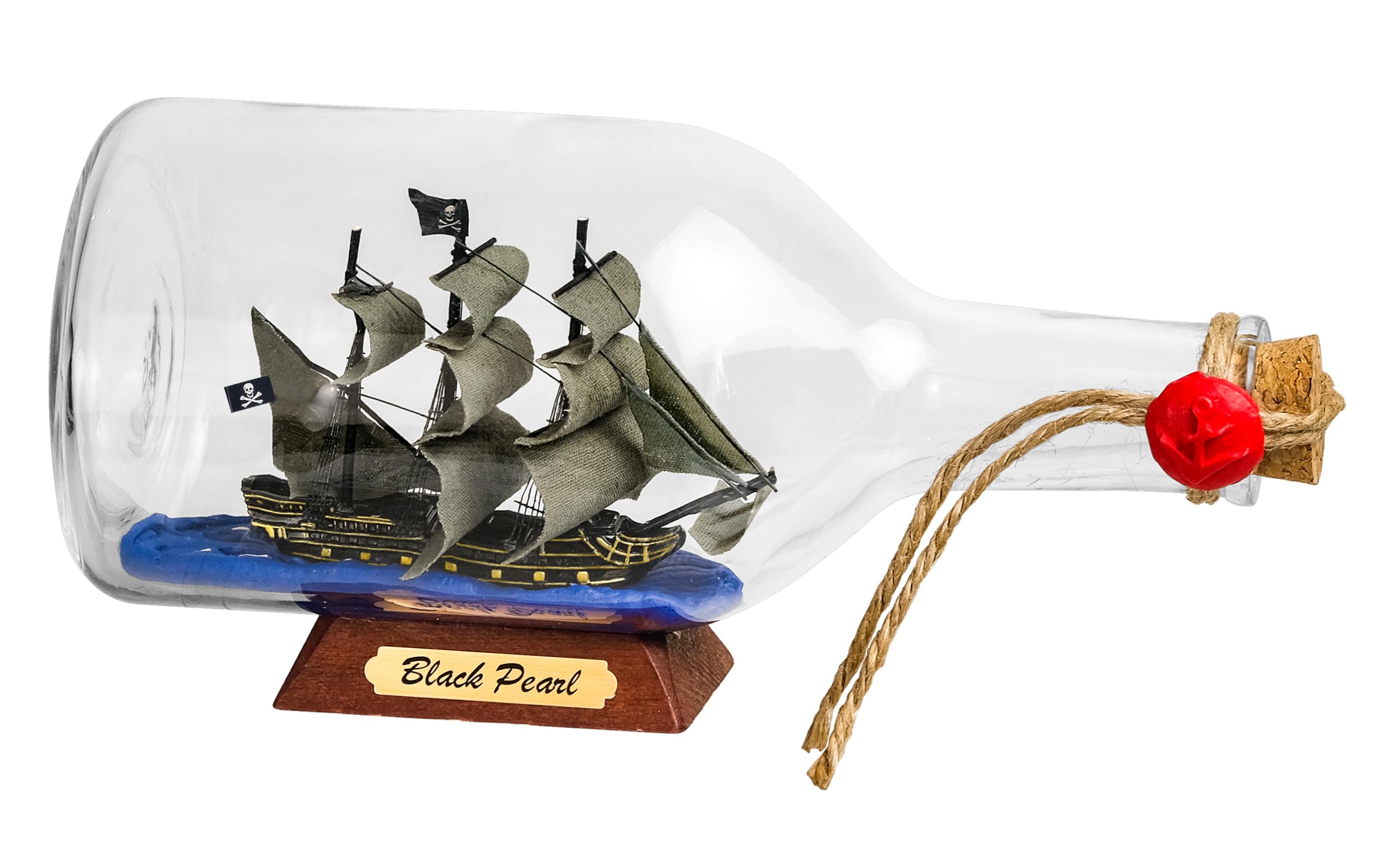 SAILINGSTORY Pirate Ship in a Bottle Sailing Ship Model Nautical Decoration Black Pearl