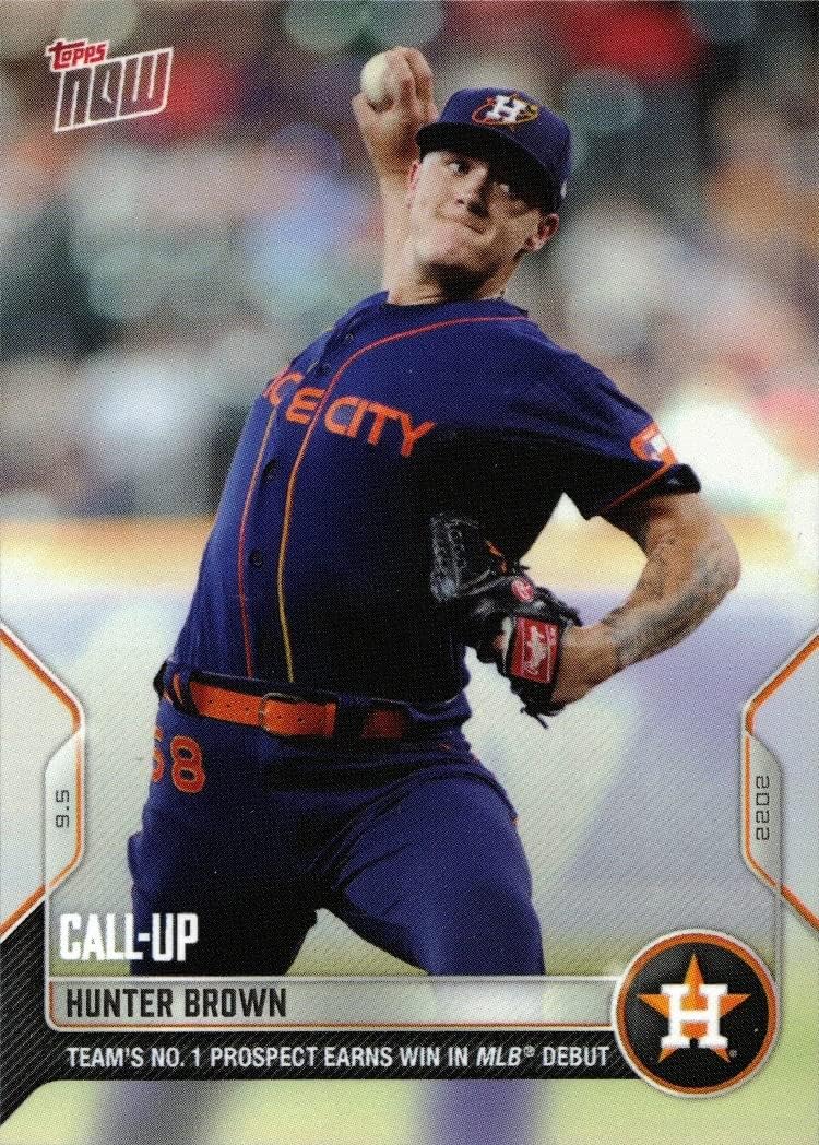 2022 Topps Now Baseball #847 Hunter Brown Pre-Rookie Card Astros - Only 1,611 made!