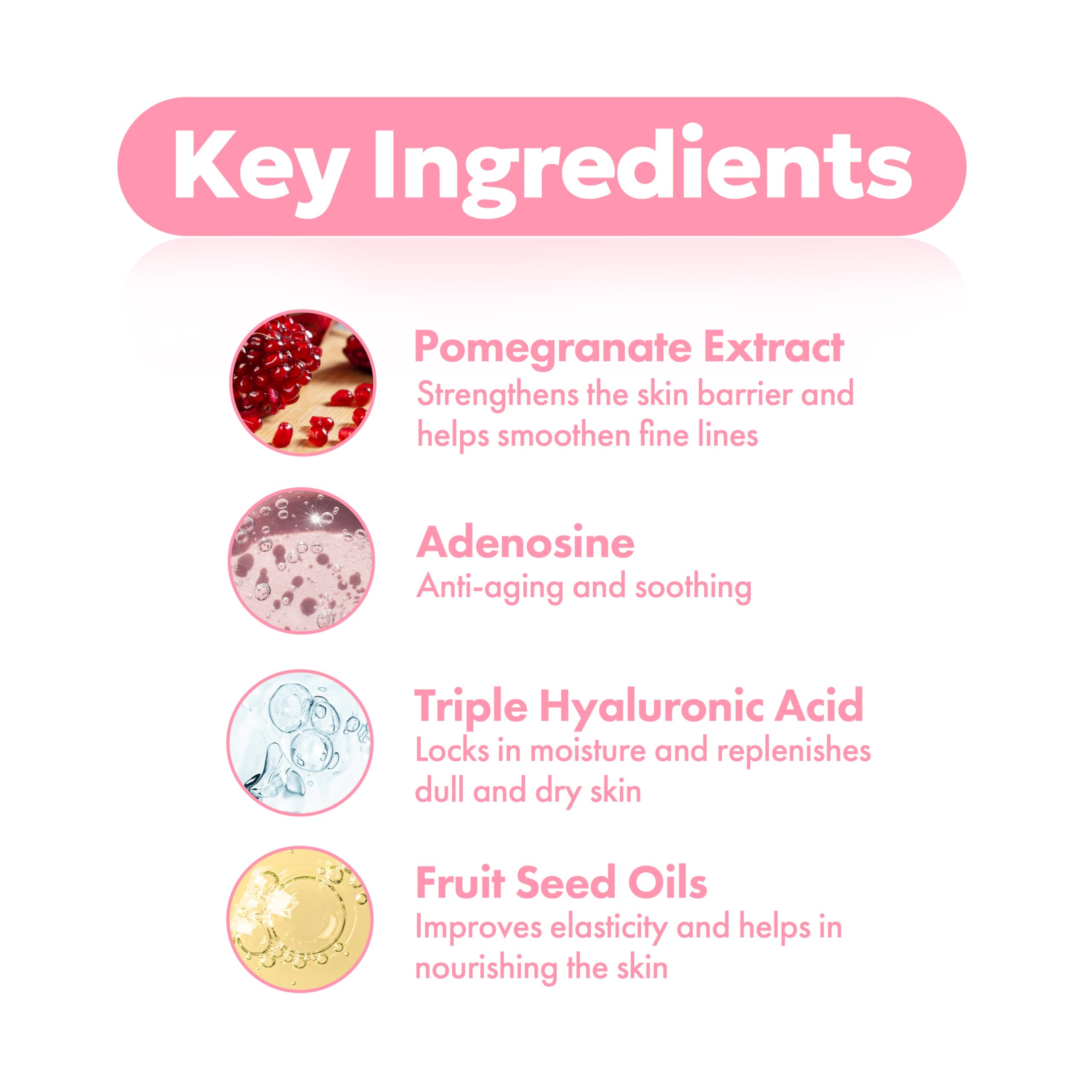 Tónico facial nutri-hidratante de granada (6.59 onzas líquidas), tóner coreano reafirmante para la piel con extracto de granada, BL-Fill UP, colágeno y triple ácido hialurónico para 3