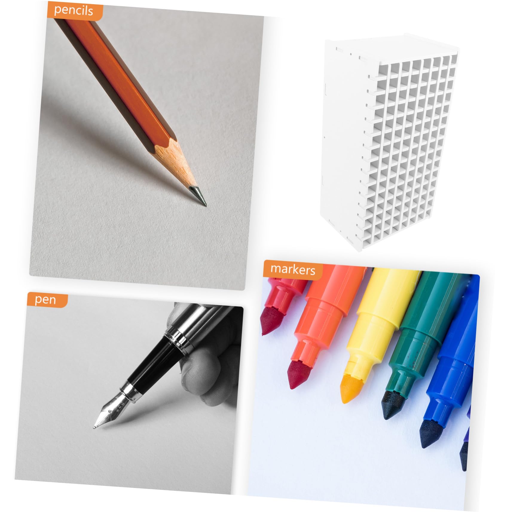 ORFOFE Portapenne in Legno Multifunzione Compartimenti per Decorazioni Scuola, Organizer da Scrivania Robusto e Bordi Lisci, Capacità 120 Penne, per Studenti e Insegnanti