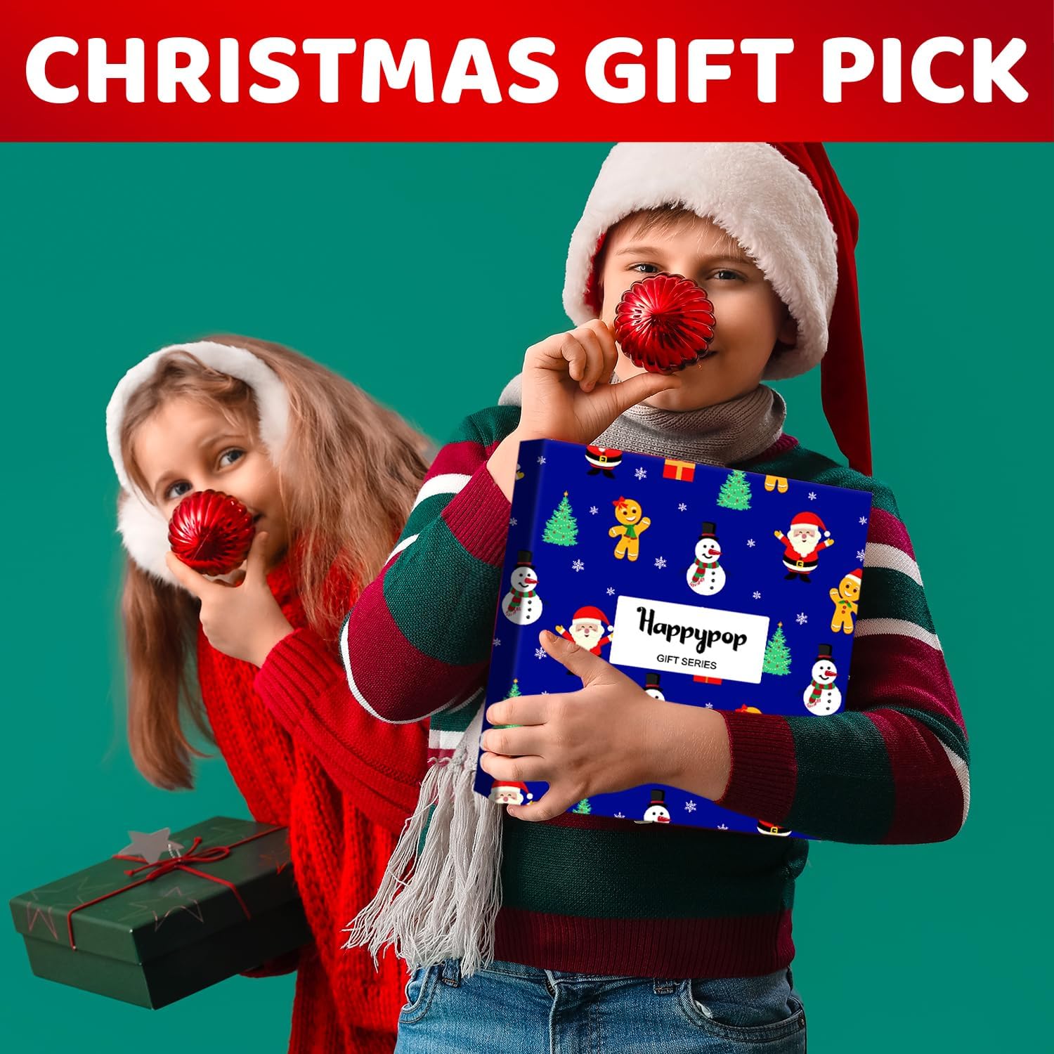 HAPPYPOP Secret Santa Gifts for Kids - Christmas Socks with Greeting Card for 4-9 Year Olds - Image 4