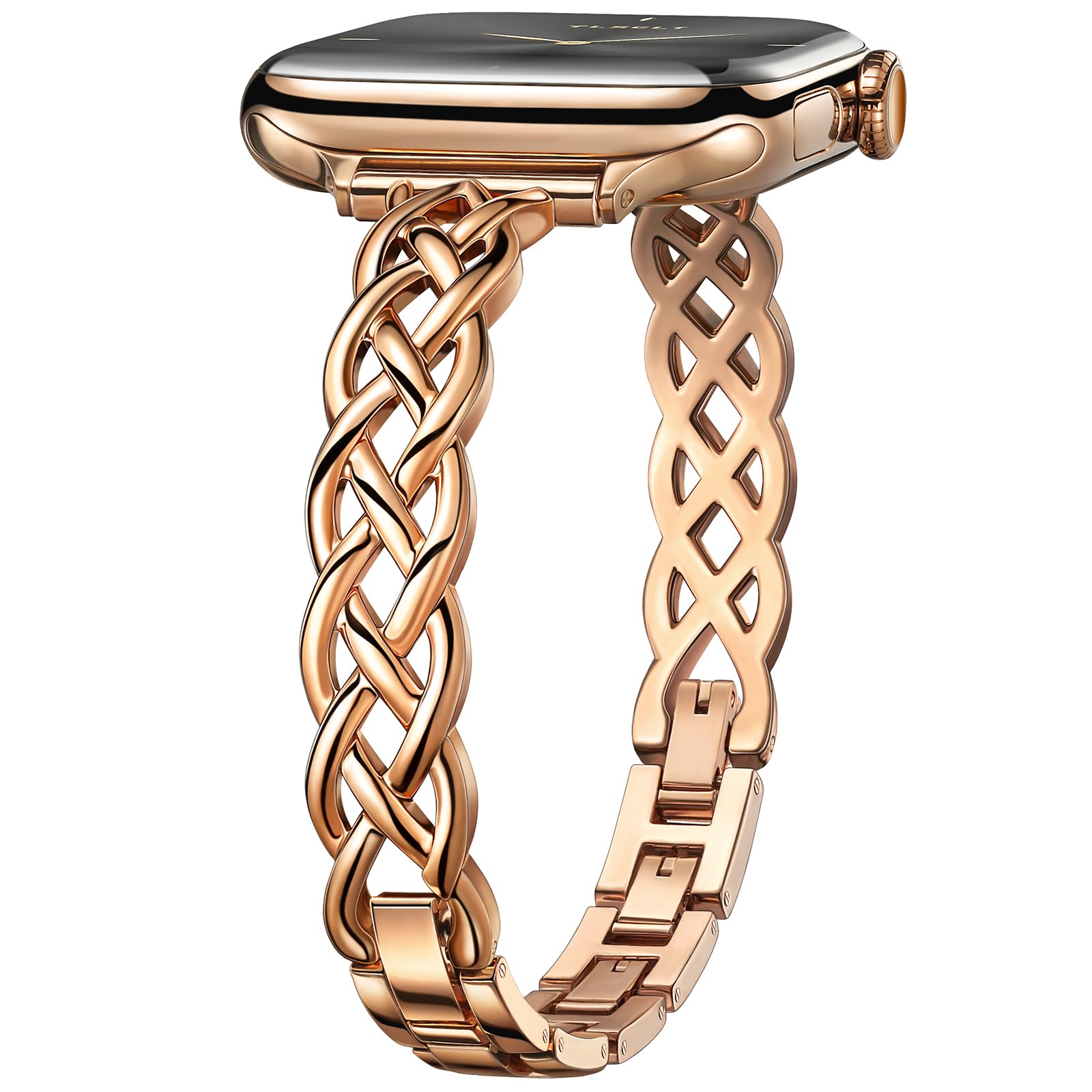 Silm Bracelet Compatible with Apple Watch Bands 38/40/41/42/44/45/46/49mm for Women, Celtic Thin Dressy Stainless Steel Metal Designer Fancy Strap for iWatch Series 11 10 9 8 7 6 5 4 3 SE Ultra — view 10