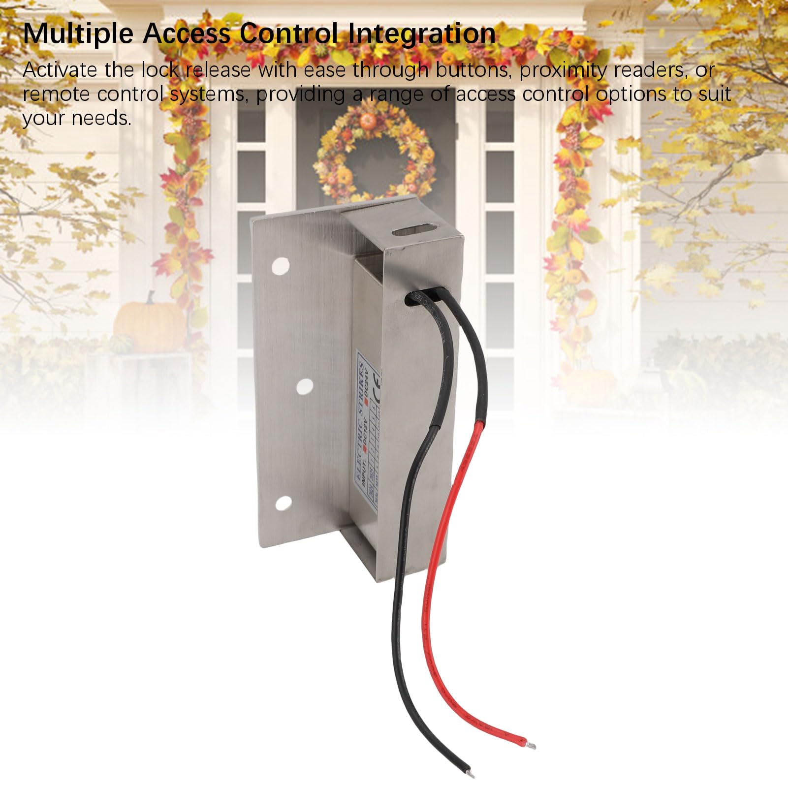Fafeicy Liberación de Cerradura Eléctrica a Prueba de Fallos, Liberación de Cerradura Electrónica de Mandíbula Ajustable de Aleación de Aluminio 12 VCC, Acceso por Botón y Lector de Proximidad para