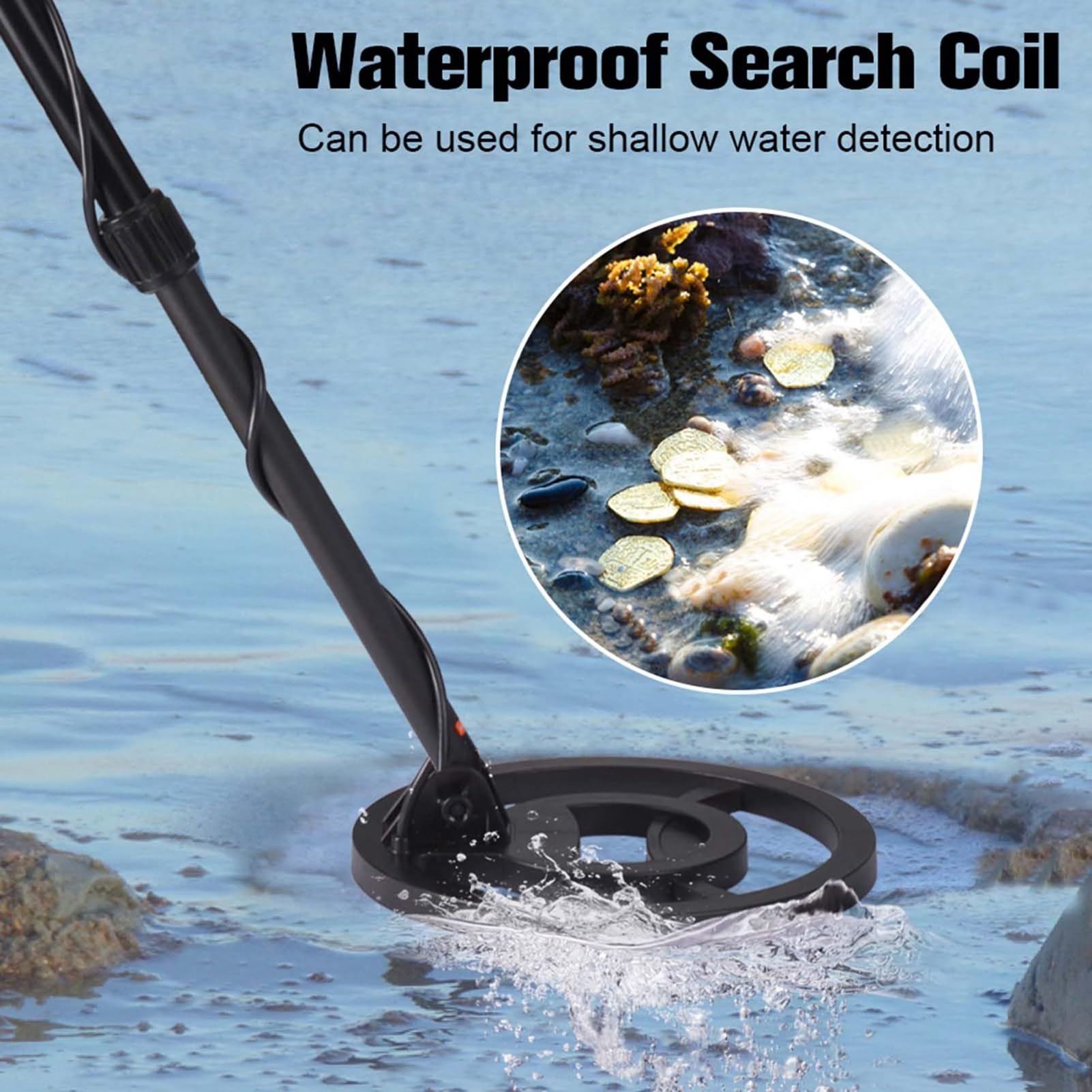 Metal detector, cercatore sotterraneo professionale ad alta precisione, alta sensibilità, bobina di ricerca impermeabile IP68 per caccia al tesoro, adatto per vari terreni