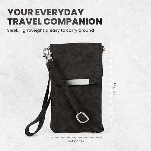 Vista 5 de ESTALON Bolsos cruzados de cuero para mujer - Monederos de hombro para mujer