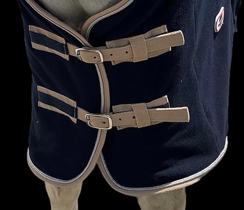 Vista 64 de Majestic Ally Manta de caballo de forro polar antibolitas con cuerda trenzada plateada (morado, 78)