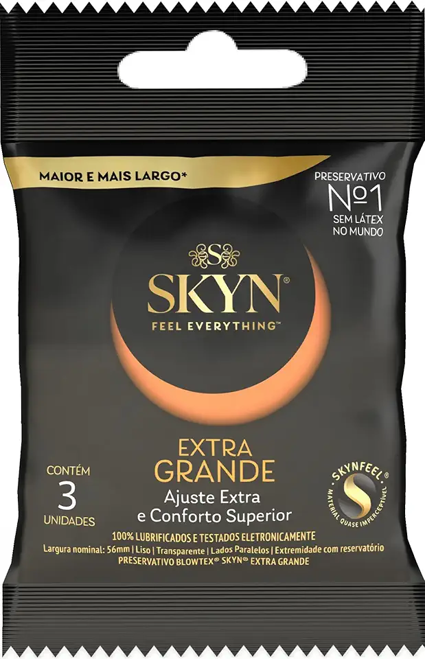 SKYN Preservativo Extra Grande Com 3 Unidades Branco