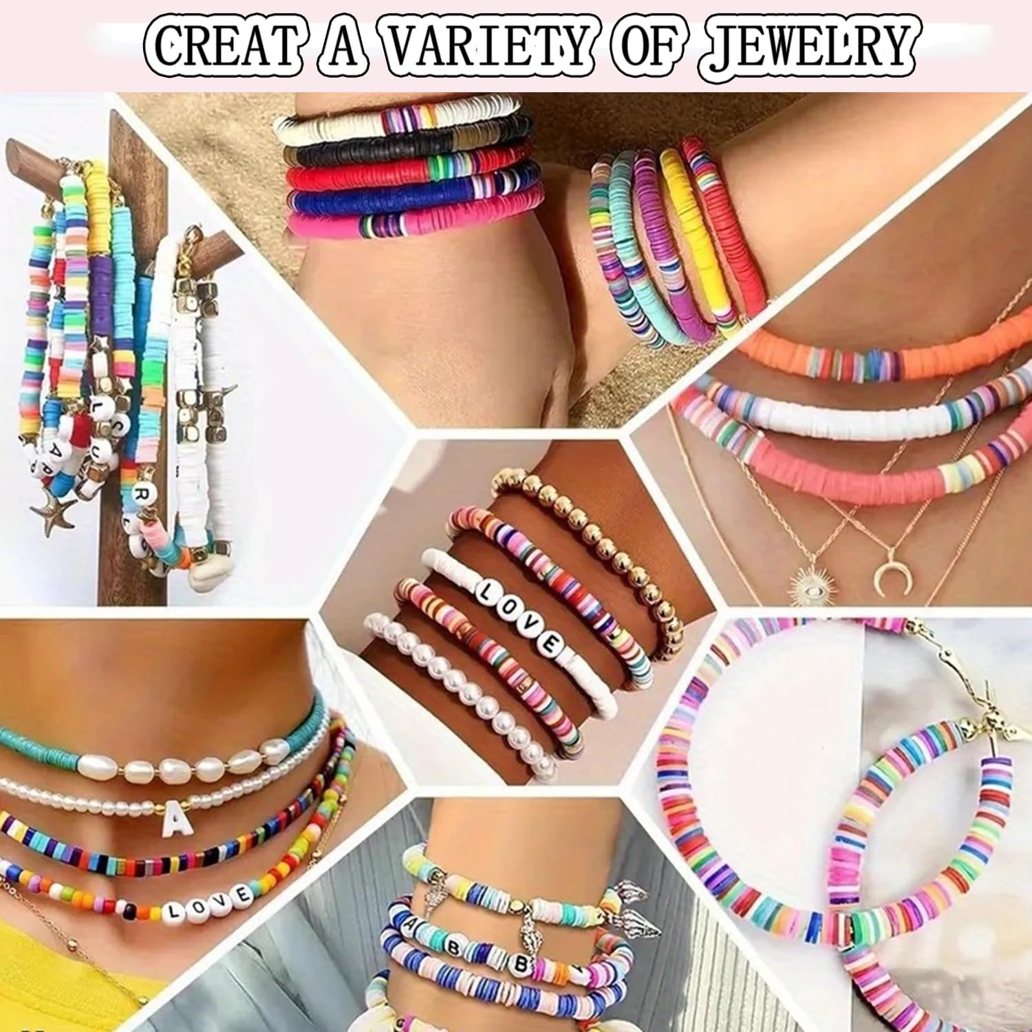 Amazon.com: St.Kunkka 15400 PCS 72 Colors Clay Beads Bracelet