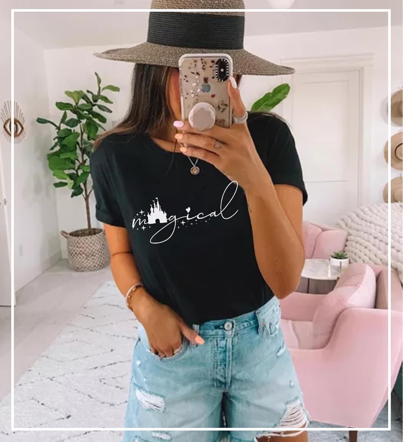 Magical Shirt for Women Cute Castle Graphic Tees Magic Kingdom Tshirt Short Sleeve Casual Shirts Family Vacation Tops - Image 5